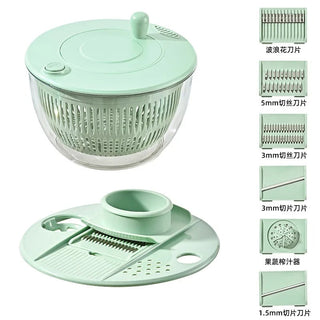 Multi-Functional Vegetable Salad Dehydrator Vegetable Cutter Household Cucumber and Potato Slices Drain Basket Fruit Drain Water