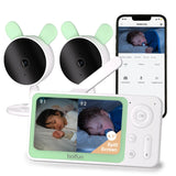 Load image into Gallery viewer, BOIFUN Split Screen Video Baby Monitor WiFi 2 Cameras Smartphone APP Control &amp; LCD Monitor AI Motion &amp; Sound Detection 4.3 4X Zoom 1080P Smart (Monitor para Bebe) Area Alarm Video Recording