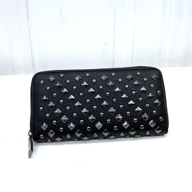Famous Brand Luxury Pop Punk Rivets Long Women Vintage