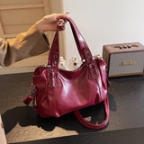 Load image into Gallery viewer, Casual Retro Solid Color PU Large Capacity Shoulder Bag