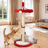 Load image into Gallery viewer, Large 39” Tall Carousel Cat Tree with Rotating Top &amp; Hanging Toys - Multi-Level Cat Scratching Post Suitable for Indoor Cats, Adult Cats, Kittens, Space-Saving Vertical Climbing Tower for Modern Decor, Cat Furniture