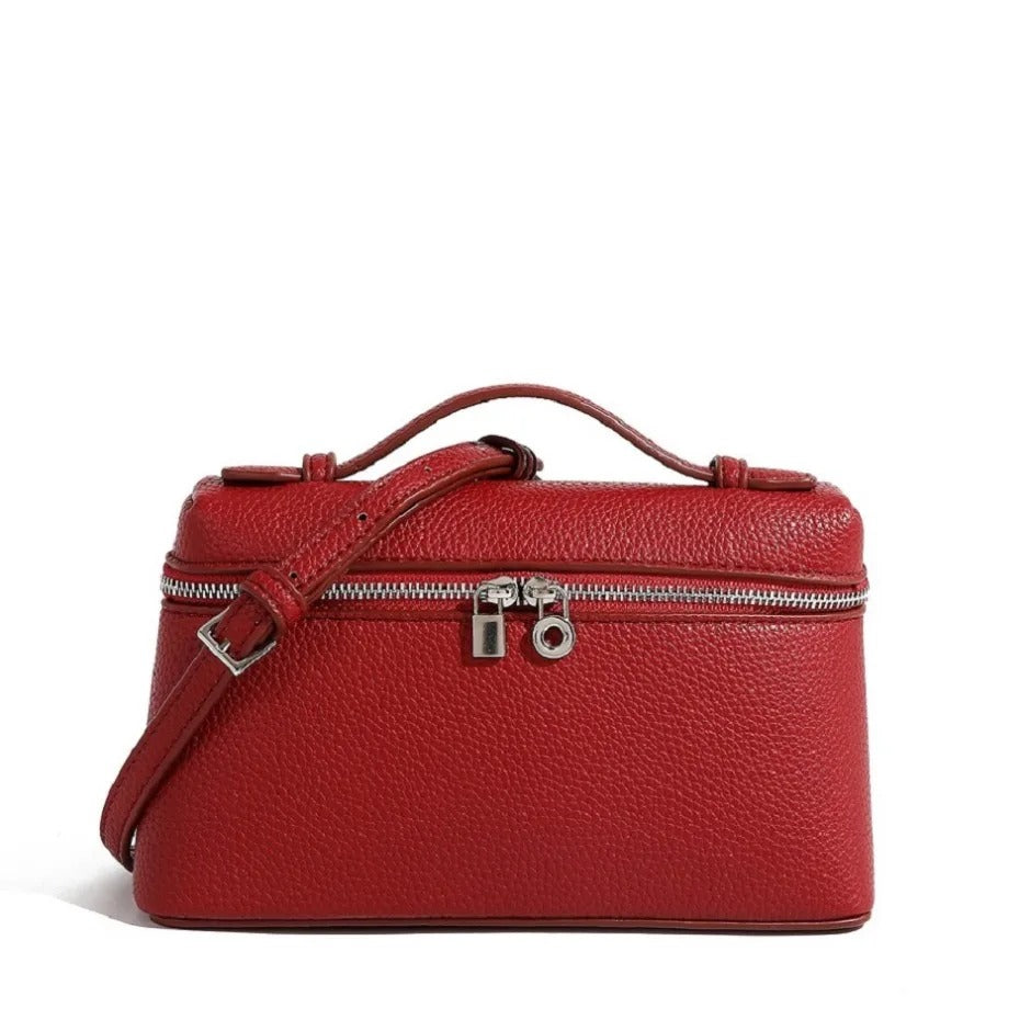 Premium sense of niche lychee grain shoulder bag simple fashion