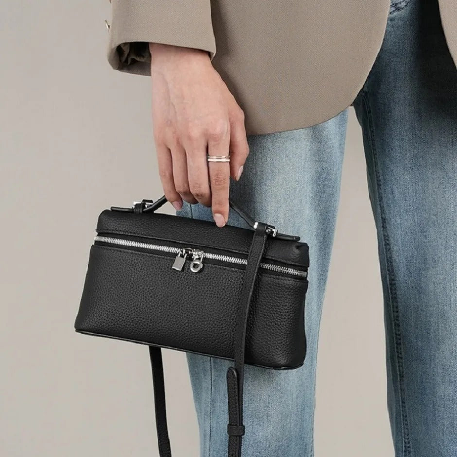 Premium sense of niche lychee grain shoulder bag simple fashion