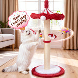 Load image into Gallery viewer, Large 39” Tall Carousel Cat Tree with Rotating Top &amp; Hanging Toys - Multi-Level Cat Scratching Post Suitable for Indoor Cats, Adult Cats, Kittens, Space-Saving Vertical Climbing Tower for Modern Decor, Cat Furniture