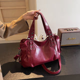 Load image into Gallery viewer, Casual Retro Solid Color PU Large Capacity Shoulder Bag