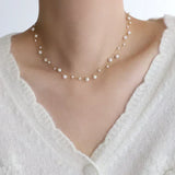 Load image into Gallery viewer, ZAKOL Stainless Steel Temperament Pearl Chain Choker