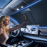 Load image into Gallery viewer, Portable Car Sunshade Protective Curtains, High-Quality Fabric, Easy to Fold And Store, Flexible Sun Visors, Car Front Windshield Sunshade Covers, Fashionable Car Accessories, Sleek Design