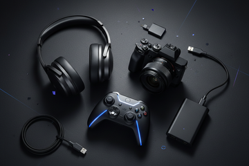 Dark Tech Flat Lay