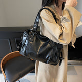 Load image into Gallery viewer, Casual Retro Solid Color PU Large Capacity Shoulder Bag