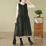 Load image into Gallery viewer, Retro Washed Corduroy Spring Autumn Vest Dress Women's Color