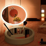 Load image into Gallery viewer, LED Makeup Mirror Desktop Girls Dormitory With Light Storage Box Home Decor