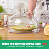 Load image into Gallery viewer, Microwave Splash Cover High Temperature Resistant Microwave Guard Lid Transparent Food Heating Cover with Steam Vent and Handle