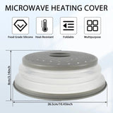 Load image into Gallery viewer, Microwave Splash Cover High Temperature Resistant Microwave Guard Lid Transparent Food Heating Cover with Steam Vent and Handle