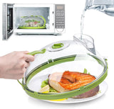 Load image into Gallery viewer, Microwave Splash Cover High Temperature Resistant Microwave Guard Lid Transparent Food Heating Cover with Steam Vent and Handle