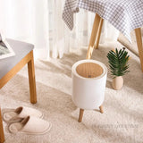 Load image into Gallery viewer, Wooden High Foot Trash Can For Bathroom Creative Kitchen