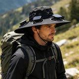 Load image into Gallery viewer, New Summer 6 Fans Solar Fan Hat Breathable UV Protection Wide Brim Sun Cap Fan Visor Cap For Men Outdoor Hiking Camping Fishing
