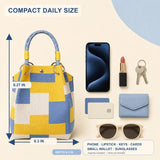 Load image into Gallery viewer, Mini Knitted Bucket Bag Women Small Handbag Geometric Colorblock Wristlet Purse With Detachable Handle