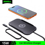 Load image into Gallery viewer, Bonola Silicone Car Wireless Charger Non-Slip Pad for iPhone 17/16/15/14/13 Series Induction Fast Wireless Charging for Samsung