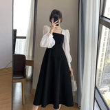 Load image into Gallery viewer, Elegant Medium-Length Black Dress For Women