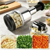 Load image into Gallery viewer, Vertical Hand Press Manual Garlic Vegetable Chopper With Storage Box