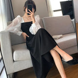 Load image into Gallery viewer, Elegant Medium-Length Black Dress For Women