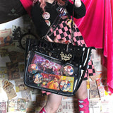 Load image into Gallery viewer, Y2k Aesthetic Underarm Ita Bag Streetwear Girl Transparent Shoulder Bag Heart Shape Chic Chain Handbag DIY Display Crossbody Bag