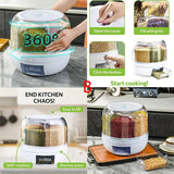 Load image into Gallery viewer, 360° Rotating 6-Grid Food Dispenser - Airtight Kitchen Storage Container for Grains, Cereal &amp; Dry Goods