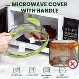 Load image into Gallery viewer, Microwave Splash Cover High Temperature Resistant Microwave Guard Lid Transparent Food Heating Cover with Steam Vent and Handle