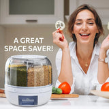 Load image into Gallery viewer, 360° Rotating 6-Grid Food Dispenser - Airtight Kitchen Storage Container for Grains, Cereal &amp; Dry Goods