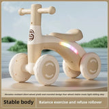Load image into Gallery viewer, Anti-Tip Baby Balance Bike Ages 1-3 4-Wheel Silent Glider Walker Toy