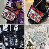 Load image into Gallery viewer, Y2k Aesthetic Underarm Ita Bag Streetwear Girl Transparent Shoulder Bag Heart Shape Chic Chain Handbag DIY Display Crossbody Bag