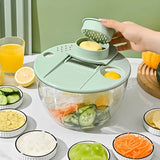 Load image into Gallery viewer, Multi-Functional Vegetable Salad Dehydrator Vegetable Cutter Household Cucumber and Potato Slices Drain Basket Fruit Drain Water