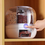 Load image into Gallery viewer, 360° Rotating 6-Grid Food Dispenser - Airtight Kitchen Storage Container for Grains, Cereal &amp; Dry Goods