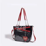 Load image into Gallery viewer, Y2k Aesthetic Underarm Ita Bag Streetwear Girl Transparent Shoulder Bag Heart Shape Chic Chain Handbag DIY Display Crossbody Bag