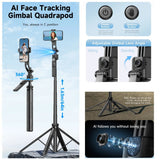 Load image into Gallery viewer, AI Smart Gimbal Tripod Selfie Stick Foldable 360° Auto Follow-Up Face Tracking Gimbal All-in-one Phone Holder For smartphone