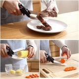 Load image into Gallery viewer, 2 In 1 Multi Stainless Steel Shear Household Vegetable Separable Barbecue Steak Cutting Scissors Kitchen Tool Fruit Knife
