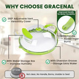 Load image into Gallery viewer, Microwave Splash Cover High Temperature Resistant Microwave Guard Lid Transparent Food Heating Cover with Steam Vent and Handle