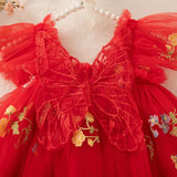 Load image into Gallery viewer, Girls' Dress Summer Floral Mesh Little Flying Sleeve Baby Girl Dress