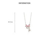 Load image into Gallery viewer, Sweet Pink Bow Necklace Ladies Fashion Sparkling Rhinestone Star