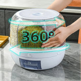 Load image into Gallery viewer, 360° Rotating 6-Grid Food Dispenser - Airtight Kitchen Storage Container for Grains, Cereal &amp; Dry Goods