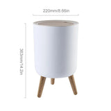 Load image into Gallery viewer, Wooden High Foot Trash Can For Bathroom Creative Kitchen