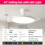 Load image into Gallery viewer, Jelena Invisible Fan Light with 3 Retractable Blades Bedroom Living Room