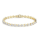 Load image into Gallery viewer, 3*5mm Pear Cut All Moissanite Diamond Tennis Bracelet For Women S925 Silver Plated White Gold Waterdrop Shape Jewelry with GRA