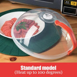 Load image into Gallery viewer, Microwave Splash Cover High Temperature Resistant Microwave Guard Lid Transparent Food Heating Cover with Steam Vent and Handle