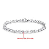 Load image into Gallery viewer, 3*5mm Pear Cut All Moissanite Diamond Tennis Bracelet For Women S925 Silver Plated White Gold Waterdrop Shape Jewelry with GRA