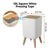 Load image into Gallery viewer, Wooden High Foot Trash Can For Bathroom Creative Kitchen