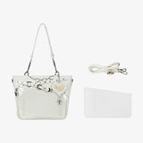 Load image into Gallery viewer, Y2k Aesthetic Underarm Ita Bag Streetwear Girl Transparent Shoulder Bag Heart Shape Chic Chain Handbag DIY Display Crossbody Bag