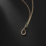 Load image into Gallery viewer, Silver Hollow Drop-Shaped Diamond-Studded Necklace