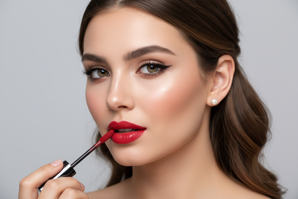 Woman Applying Red Lipstickslider_item_jedVPF