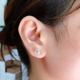 Load image into Gallery viewer, Women's Four-claw Sterling Silver Simple Stud Earrings